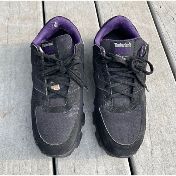 Timberland PRO Shoes Womens Size 7 W Black Purple Powertrain Alloy Toe - Picture 2 of 9